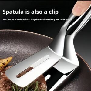 304 Stainless Steel Spatula and Tongs Combination Set for Frying Fish, Steaks, and Barbecuing (PACK OF 2)