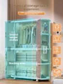 Simple wardrobe, home clothing storage cabinet, bedroom children's and adult wardrobe, storage cabinet, foldable for rental homes