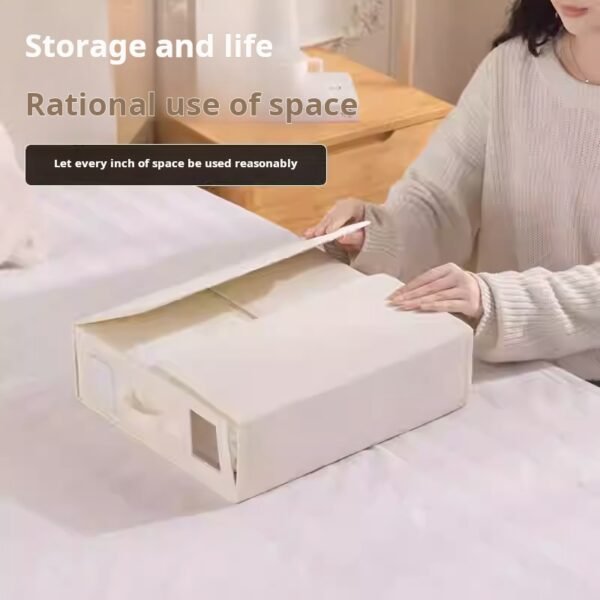 Special storage wardrobe for bed sheets and duvet covers, bedding set storage box, bed sheet and duvet cover storage box with viewing window (PACK OF 4) - Image 5