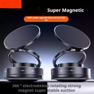 2025 New Vacuum Suction Magnetic Car Phone Holder Adheres to Center Console Anti-Shake Suction Cup