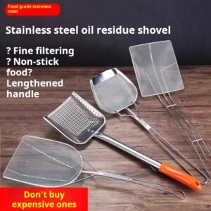 Stainless steel square oil sludge scoop, oil filter scoop, sludge scoop, filter screen, commercial deep-frying scoop, leak-proof tool, strainer