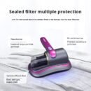 Wireless Cyclone Dust Mite Remover with Strong Suction and Sterilization Function, Handheld Vacuum Cleaner for Bedding and Home Use