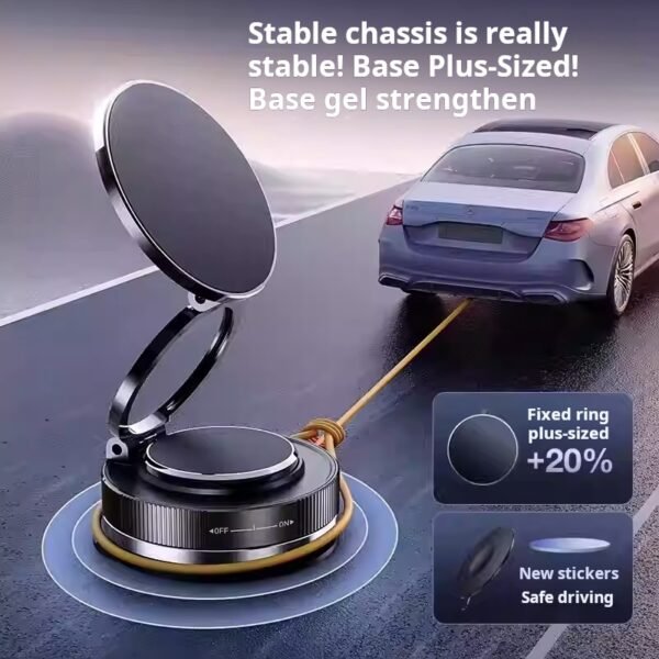 2025 New Vacuum Suction Magnetic Car Phone Holder Adheres to Center Console Anti-Shake Suction Cup - Image 3