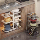 Kitchen storage rack, cookware storage rack, multi-functional multi-layer cabinet, sink, layered pot rack, storage