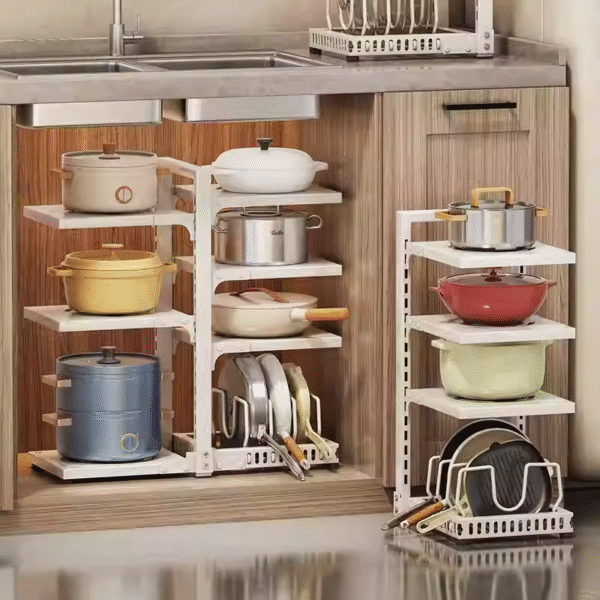 Kitchen storage rack, cookware storage rack, multi-functional multi-layer cabinet, sink, layered pot rack, storage - Image 4