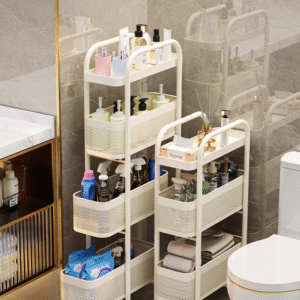 Narrow cabinet with drawers for bathroom, refrigerator, sofa, and toilet, integrated storage, bathroom gap storage rack