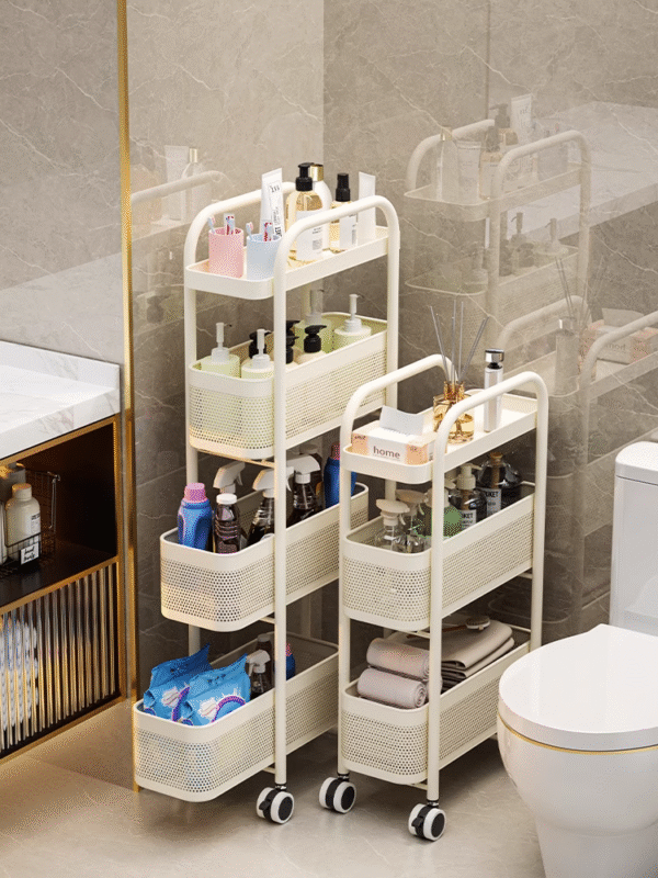 Narrow cabinet with drawers for bathroom, refrigerator, sofa, and toilet, integrated storage, bathroom gap storage rack