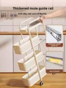 Narrow cabinet with drawers for bathroom, refrigerator, sofa, and toilet, integrated storage, bathroom gap storage rack