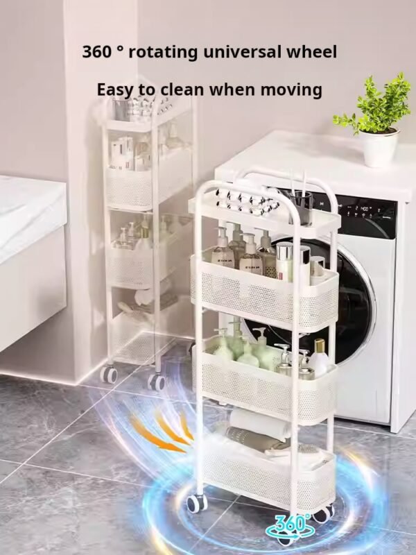 Narrow cabinet with drawers for bathroom, refrigerator, sofa, and toilet, integrated storage, bathroom gap storage rack - Image 4