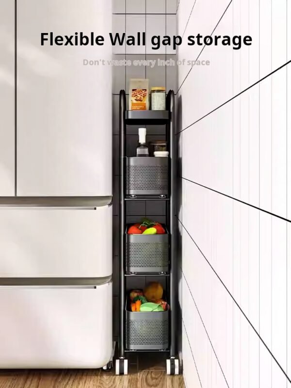 Narrow cabinet with drawers for bathroom, refrigerator, sofa, and toilet, integrated storage, bathroom gap storage rack - Image 5