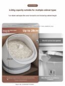 Kitchen cabinet rice bin, household insect-proof and moisture-proof storage container for grains, rice, flour, and other food items, food-grade sealed rice box.