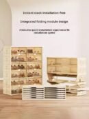 Storage Box Shoe Cabinet Shoe Rack Transparent Household Doorway Dustproof Plastic No Installation Required One-piece Simple Cream Style